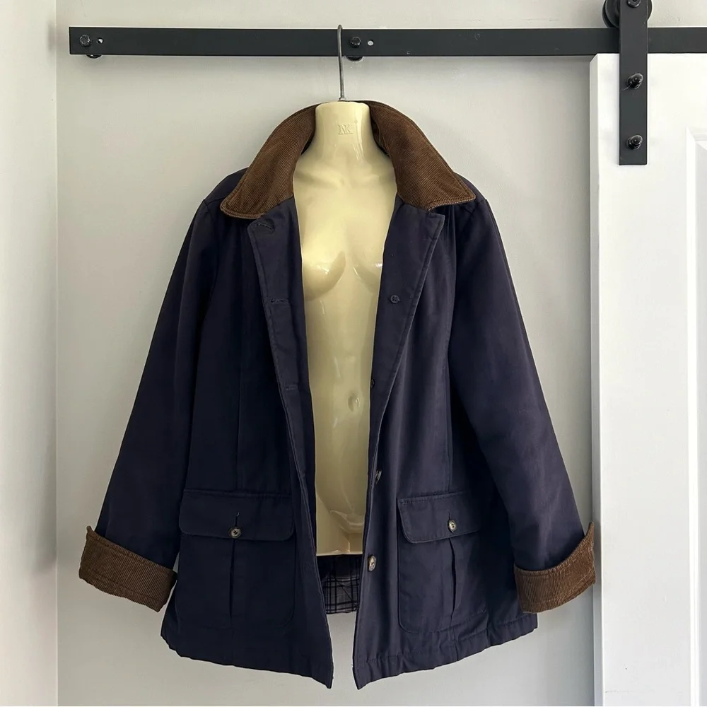 Jessica Navy and Brown Utility Jacket - Picture 2 of 16